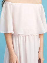 Bateau Neck Chiffon Sleeveless A-line Bateau Neck Kids Party Dresses-Dbrbridal