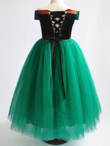 Bateau Neck Tulle Short Sleeves Tea Length Princess Studded Formal Kids Pageant flower girl dresses-Dbrbridal