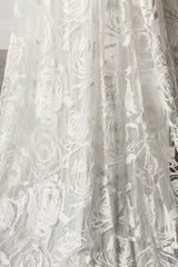 Beach Wedding Dress With Chapel Train White Chic V-Neck Sleeveless Sexy Backless Lace Split Long Bridal Gowns-Dbrbridal