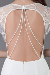 Beach Wedding Dresses Lace Satin A-line Ivory Luxury Back Cross High Split Summer Bridal Gowns With Train-Dbrbridal