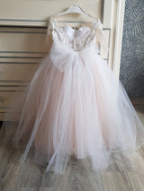 Beautiful Cap Sleeves Princess Flower Girl Dress Online-Dbrbridal