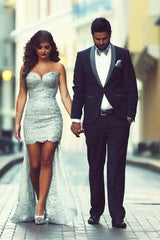 Black Slim Fit Shawl Lapel Prom Suits Simple Tuxedos 2 Pieces Outfits-Dbrbridal