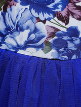 Blue Jewel Neck Sleeveless Lace Polyester Cotton Tulle Embroidered Kids Party Dresses-Dbrbridal