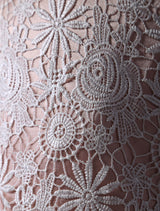 Blush Pink Flower Girl Boho Dress Tea Length Lace Chiffon Irregular Design Kids Party Dresses-Dbrbridal