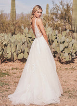 Boho Garden Ball-Gown Lace Wedding Dresses Sweep Train-Dbrbridal