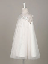 Boho Tulle Lace Illusion A-line Toddler'S Dinner Swing Dress-Dbrbridal