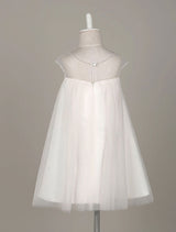 Boho Tulle Lace Illusion A-line Toddler'S Dinner Swing Dress-Dbrbridal