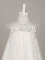 Boho Tulle Lace Illusion A-line Toddler'S Dinner Swing Dress-Dbrbridal