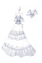 Boho Wedding Dresses A-line Deep V-Neck Straps Lace Short Sleeve Bridal Gown For Beach Wedding With Sweep Train-Dbrbridal