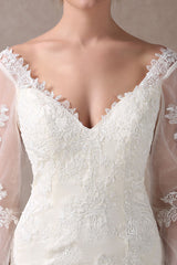 Boho Wedding Dresses Short Column Beach Bridal Dress Bell Sleeve Lace Applique Chic V-Neck Knee Length Summer Wedding Gowns Exclusive-Dbrbridal