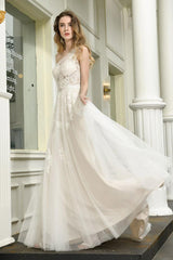 Bridal Dress One Shoulder Sleeveless Buttons Bridal Gowns With Train-Dbrbridal