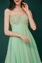 Burgundy Evening Gowns Sweetheart Gorgeous Beadings Chiffon Homecoming Dress-Dbrbridal