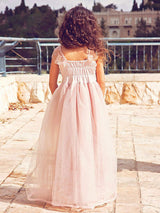 Cameo Brown Jewel Neck Ankle-Length A-Line Lace Formal Kids Pageant flower girl dresses-Dbrbridal