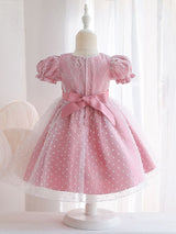 Cameo Brown Jewel Neck Short Sleeves Formal Kids Pageant flower girl dresses-Dbrbridal