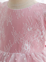 Cameo Brown Jewel Neck Short Sleeves Formal Kids Pageant flower girl dresses-Dbrbridal