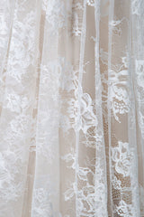 Casual Wedding Dress Chic V-Neck A-line Short Sleeve Deep V Sexy Backless Lace Bridal Gowns-Dbrbridal