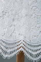 Casual Wedding Dresses Chic V-Neck Short Sleeves Column Knee Length Retro Bridal Gowns Exclusive-Dbrbridal