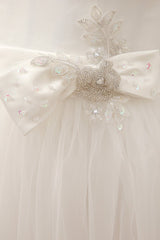 Casual Wedding Dresses Satin Square Neck Applique Short Bridal Dress With Beading Bow Sash Exclusive-Dbrbridal