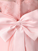 Champagne Color Jewel Neck Sleeveless Beaded Kids Social Party Dresses-Dbrbridal