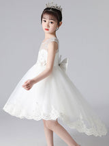 Champagne Color Jewel Neck Sleeveless Beaded Kids Social Party Dresses-Dbrbridal