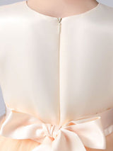 Champagne Color Jewel Neck Sleeveless Flowers Kids Party Dresses Princess Dress-Dbrbridal
