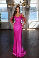 Charming Spaghetti Straps Mermaid Evening Dress with Beads-Dbrbridal
