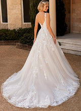 Chic A-line Gown Lace Wedding Dress V-Neckline-Dbrbridal