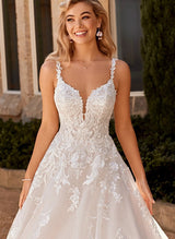Chic A-line Gown Lace Wedding Dress V-Neckline-Dbrbridal