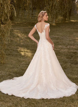 Chic A-line Princess Wedding Dress Appliques Lace-Dbrbridal