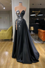 Chic Crystal Long Prom Dress With Split On Sale Sweetheart-Dbrbridal