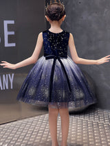 Chic Jewel Neck Tulle Sleeveless Short Princess Kids Social Party Dresses-Dbrbridal