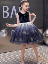 Chic Jewel Neck Tulle Sleeveless Short Princess Kids Social Party Dresses-Dbrbridal