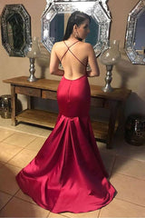 Chic Ruby Spaghetti-Straps Criss-cross Open Back Column Formal Dresses-Dbrbridal