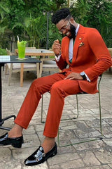 Classy Orange Notched Lapel Best Fit Men's Prom Suits-Dbrbridal
