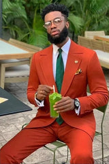 Classy Orange Notched Lapel Best Fit Men's Prom Suits-Dbrbridal
