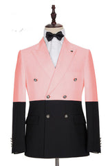 Classy Pink Double Breasted Slim Fit New Arrival Men Suits for Prom-Dbrbridal