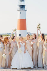 Classy White Backless Wedding Gown Lace Appliques V-Neck-Dbrbridal