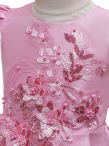 Cute Jewel Neck Sleeveless Bows Kids Party Dresses-Dbrbridal