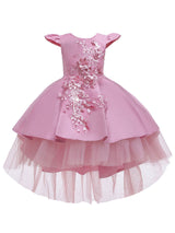 Cute Jewel Neck Sleeveless Bows Kids Party Dresses-Dbrbridal