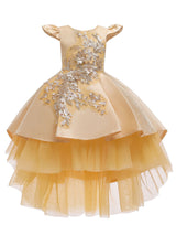 Cute Jewel Neck Sleeveless Bows Kids Party Dresses-Dbrbridal