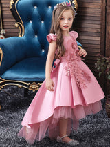 Cute Jewel Neck Sleeveless Bows Kids Party Dresses-Dbrbridal