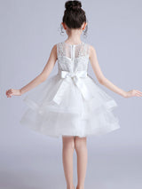 Cute Jewel Neck Sleeveless Embroidered Kids Party flower girl dresses-Dbrbridal