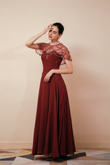 Dark green Chiffon Gorgeous Beadings Evening Party Gowns with Cape-Dbrbridal