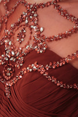 Dark green Chiffon Gorgeous Beadings Evening Party Gowns with Cape-Dbrbridal