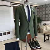 Dark Green Notched Lapel With Button Men's Prom Suits-Dbrbridal