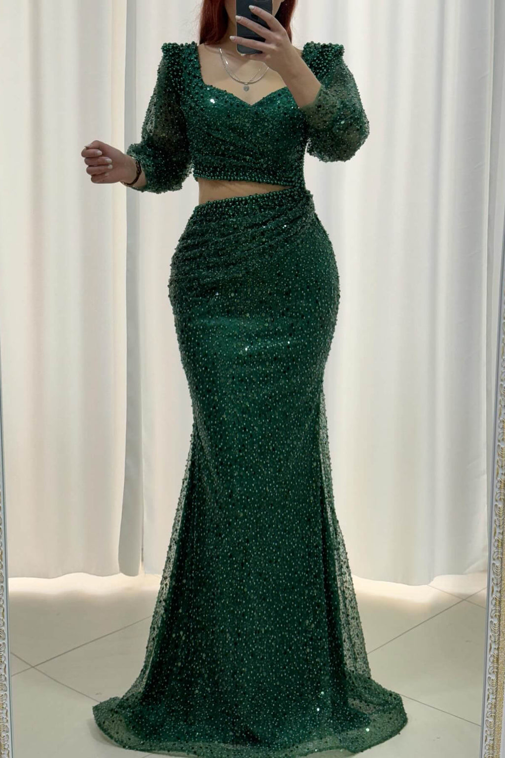 Dark Green Sweetheart Long Sleeves Mermaid Prom Dress Featuring Sequin Dbrbridal Dark Green Sweetheart Long Sleeves Mermaid Prom Dress Featuring Sequin Dbrbridal