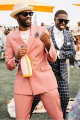 Double Breasted Peaked Lapel Men's Prom Suits-Dbrbridal