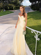 Gorgeous Daffodil Sweetheart Mermaid Prom Dress Long With Pleats On Sale