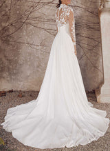 Elegant Chiffon Lace Wedding Dresses-Dbrbridal
