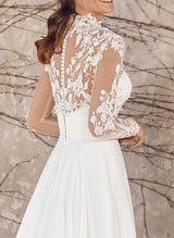 Elegant Chiffon Lace Wedding Dresses-Dbrbridal
